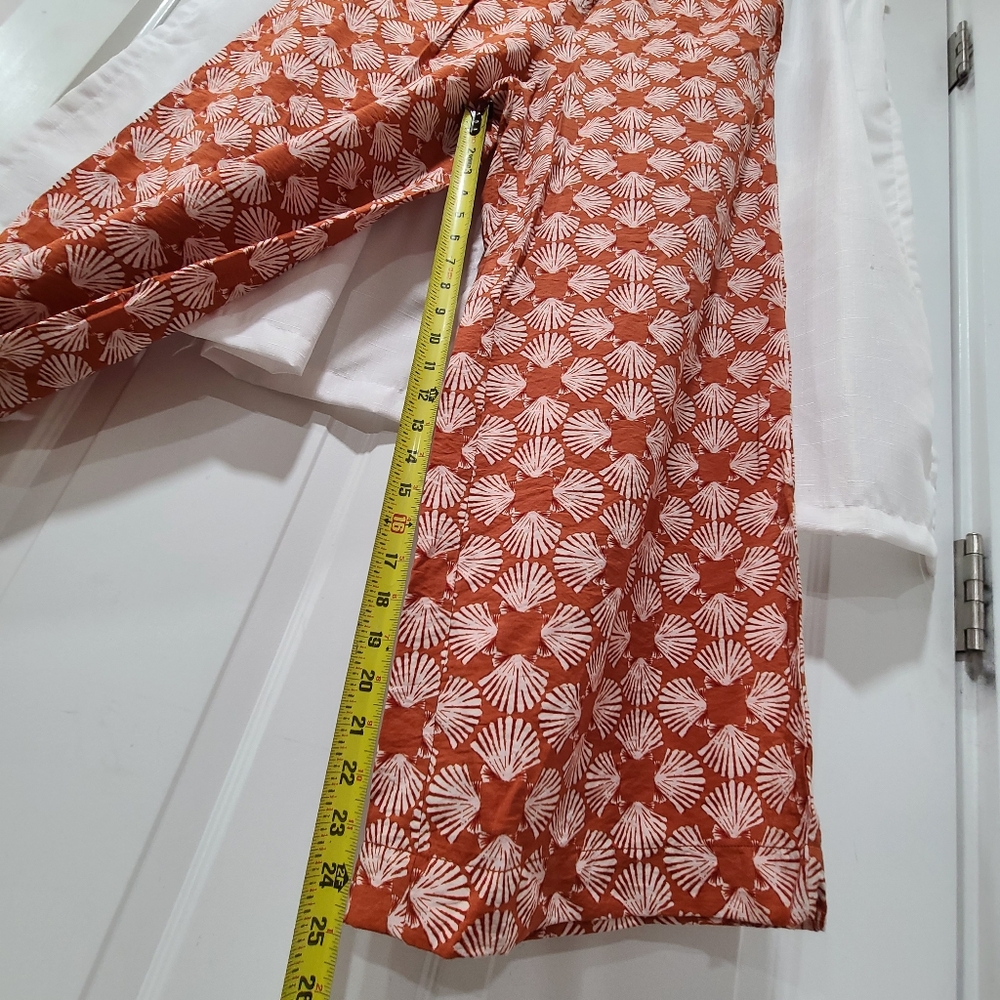Maeve Anthropologie Seashell Printed Wide-Leg Pants Medium - Picture 11 of 15